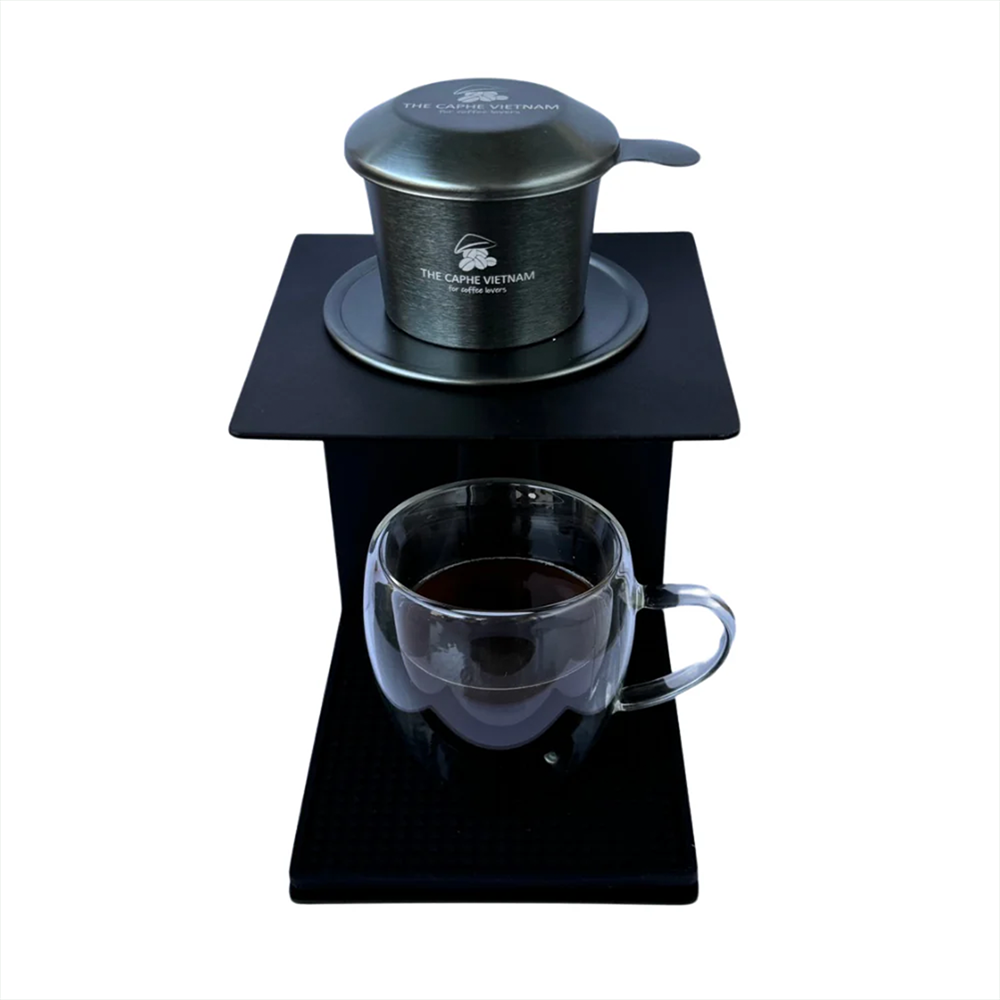 The Caphe Vietnam Coffee Phin Filter - Made with Aluminium |Dark Grey Vietnamese Phin Filter | Drip Coffee Maker | Reusable Filters